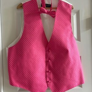 Barass Men's Tuxedo Vest & Bow tie